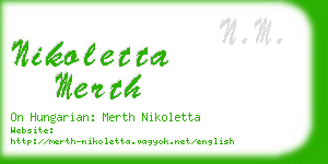 nikoletta merth business card